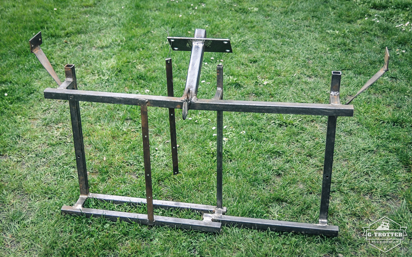 The completed rack for the ladder and the box, before it got galvanized. 