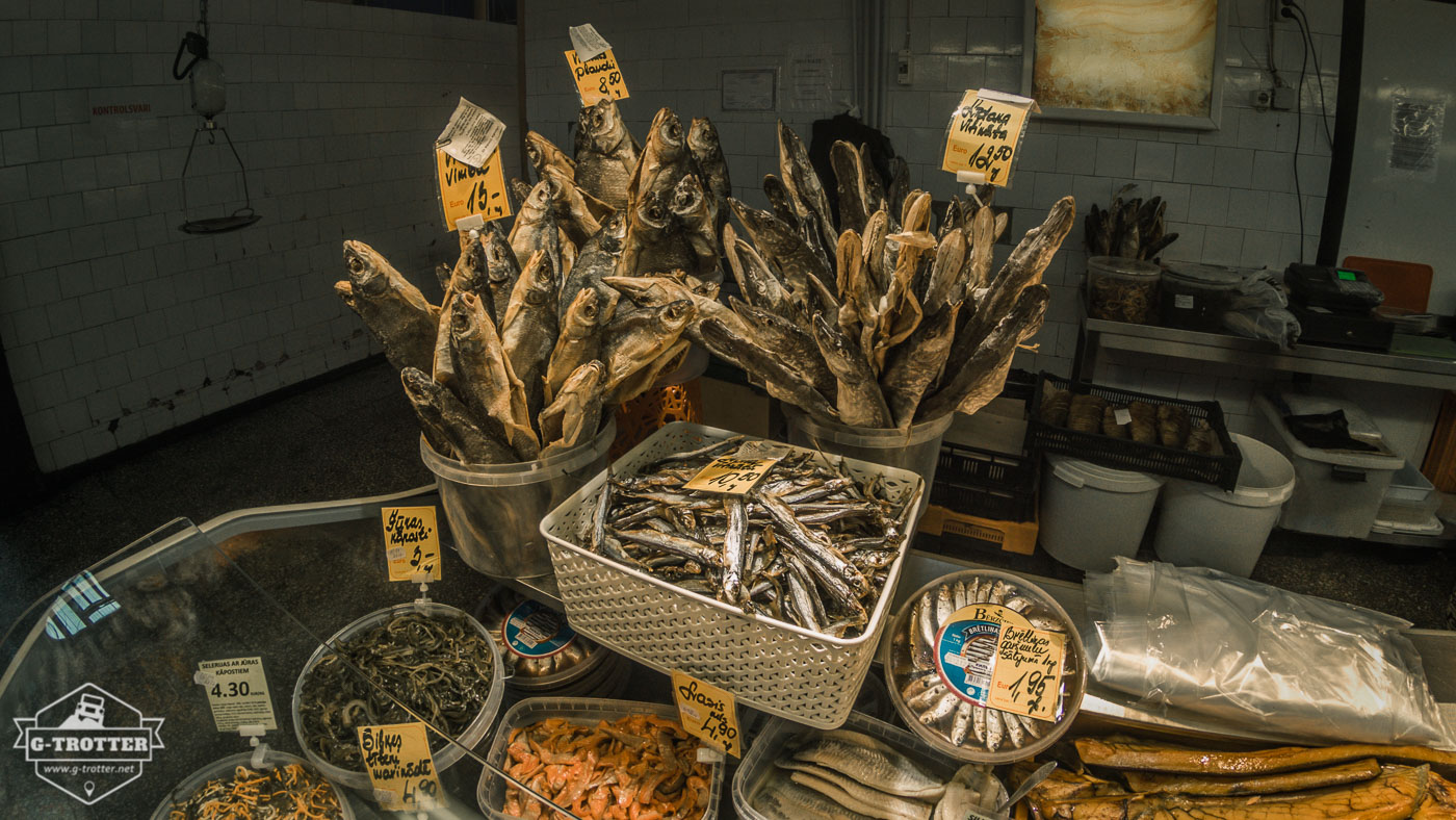 Fish as far as the eye can see at the Central Market of Riga.