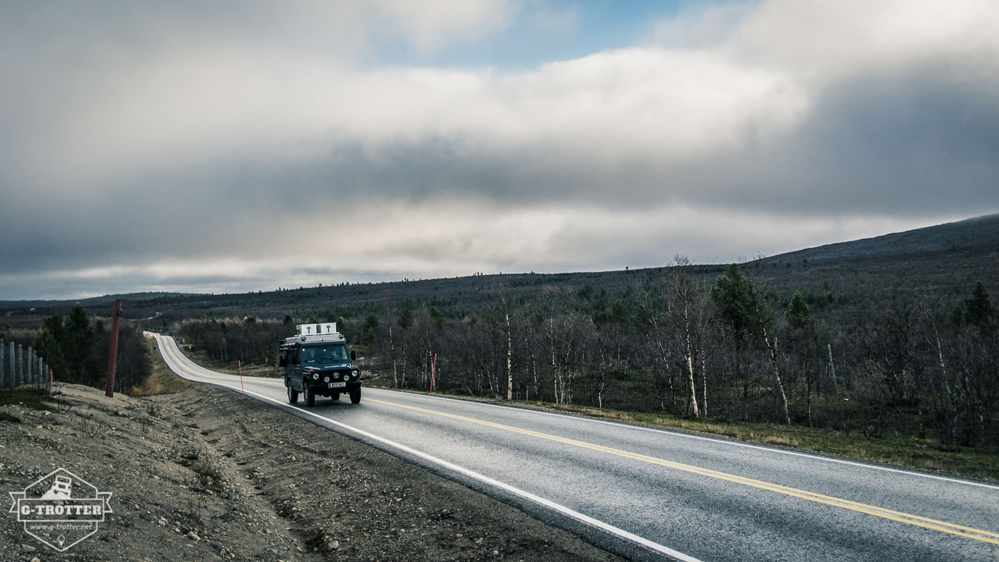 The lonesome final kilometers in Finland before we crossed the border to Norway.