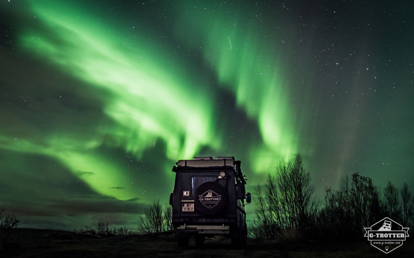 Nordlichter am Himmel über Mo i Rana. 