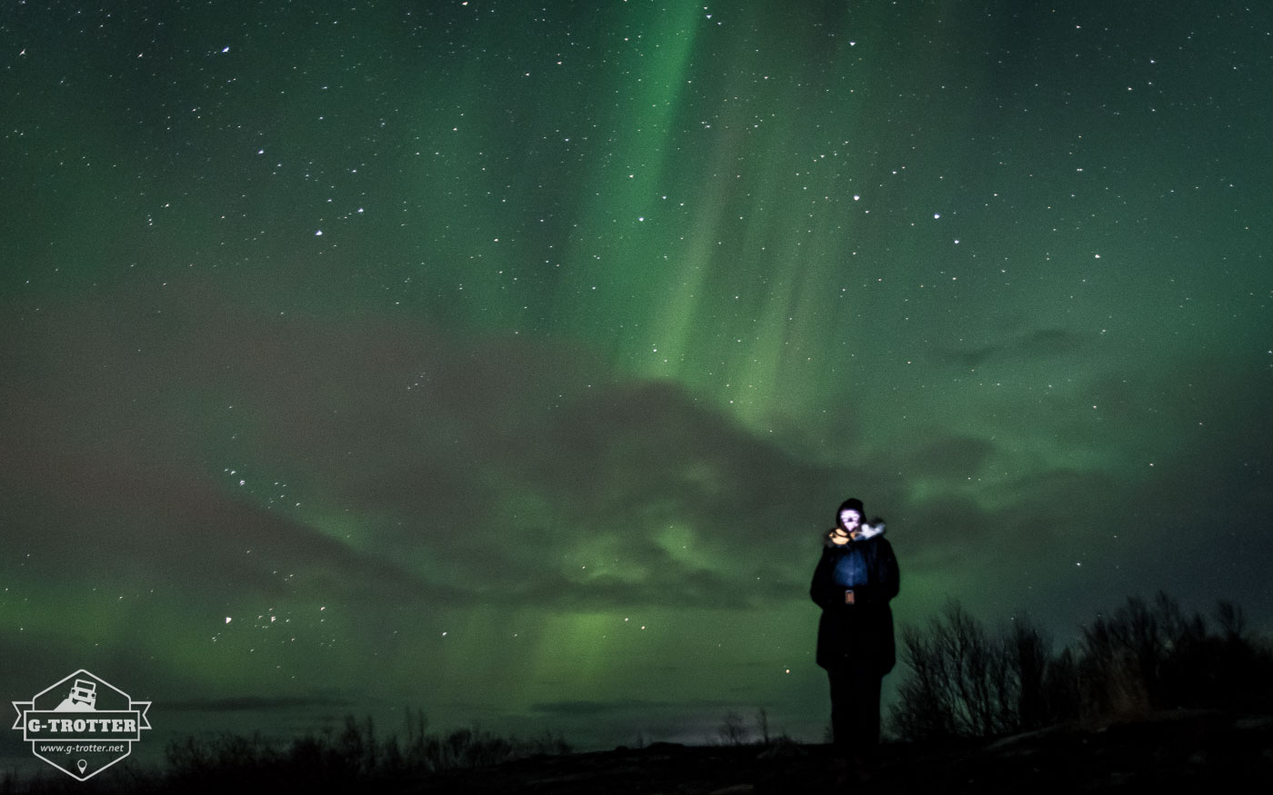 Nordlichter am Himmel über Mo i Rana. 