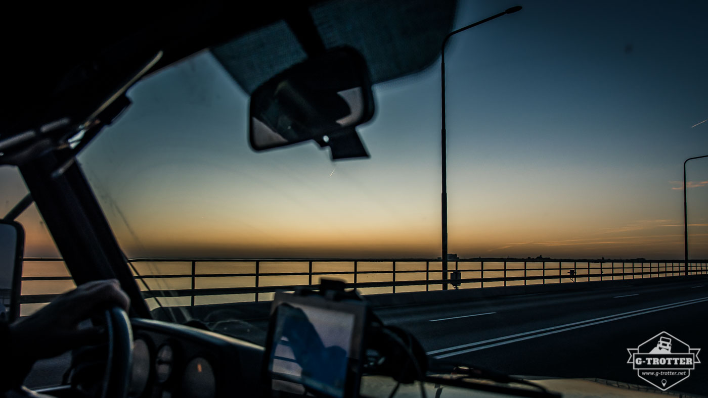 Driving over the Öland-bridge.